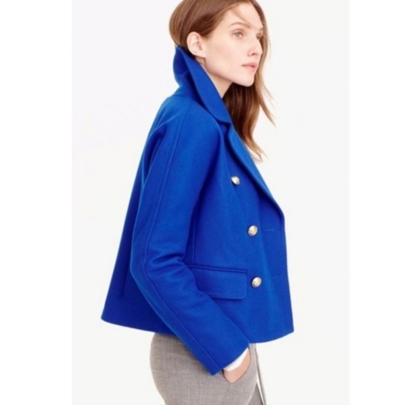 J. Crew Melton wool royal blue coat size 10 - Picture 14 of 14